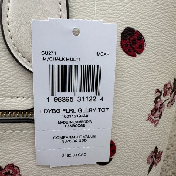 coach Gallery Tote Bag With Ladybug Floral Print cu271 - Picture 8 of 8